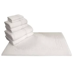 Linum Home Textiles Terry 7-pc. Bath Towel & Greek Key Bath Mat Set