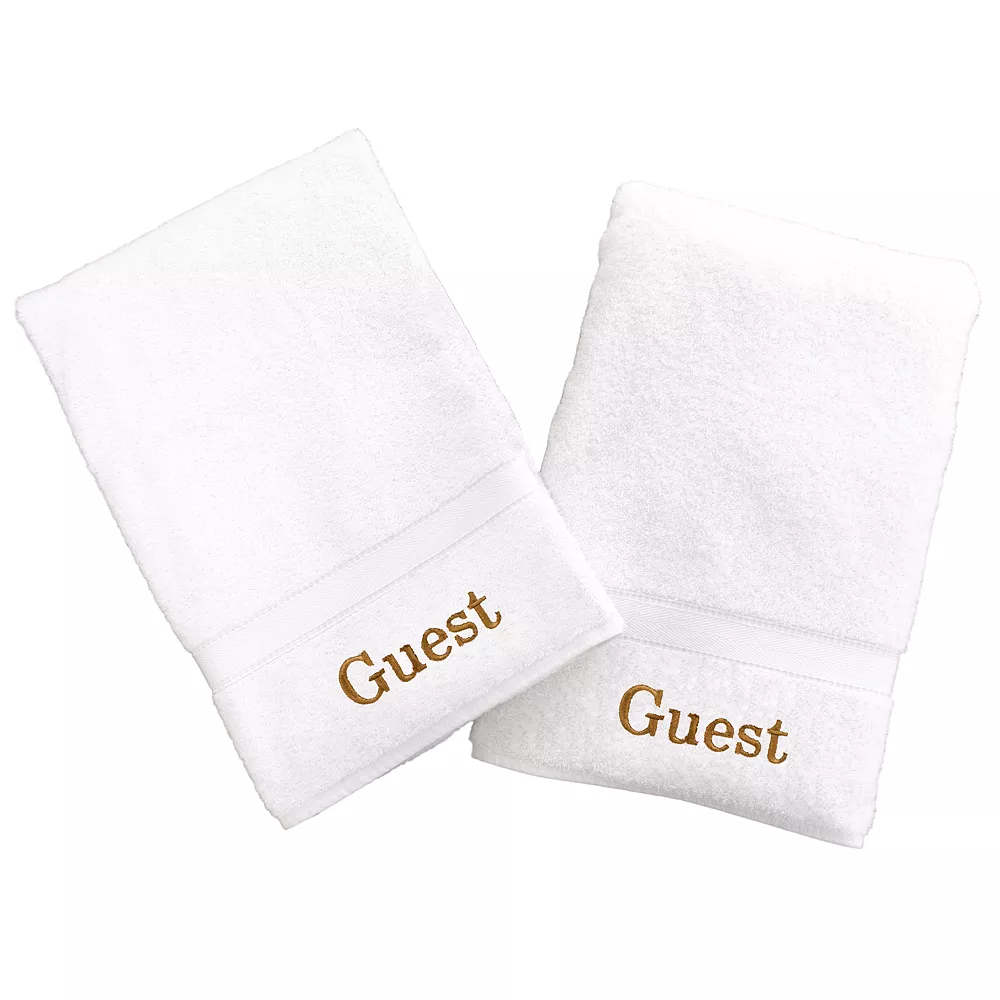 Linum Home Textiles Terry 2-pk. ''Guest'' Hand Towels
