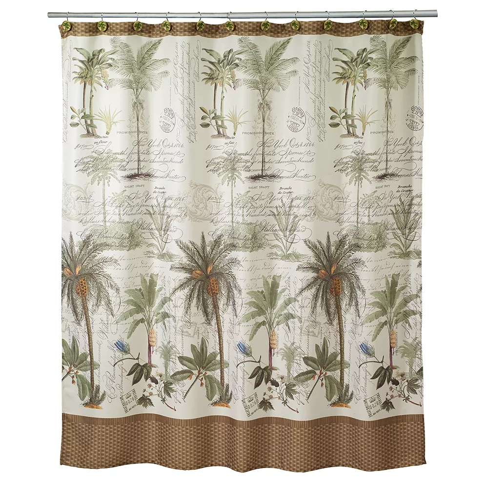 Avanti Colony Palm Fabric Shower Curtain