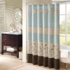 Madison Park Belle Faux Silk Embroidered Floral Shower Curtain