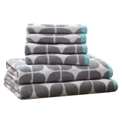 Intelligent Design 6-Piece Elena Cotton Jacquard Bath Towel Set