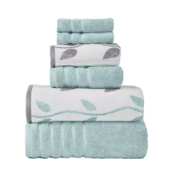 Pacific Coast Textiles Vines 6-piece Yarn Dyed Organic Bath Towel Set