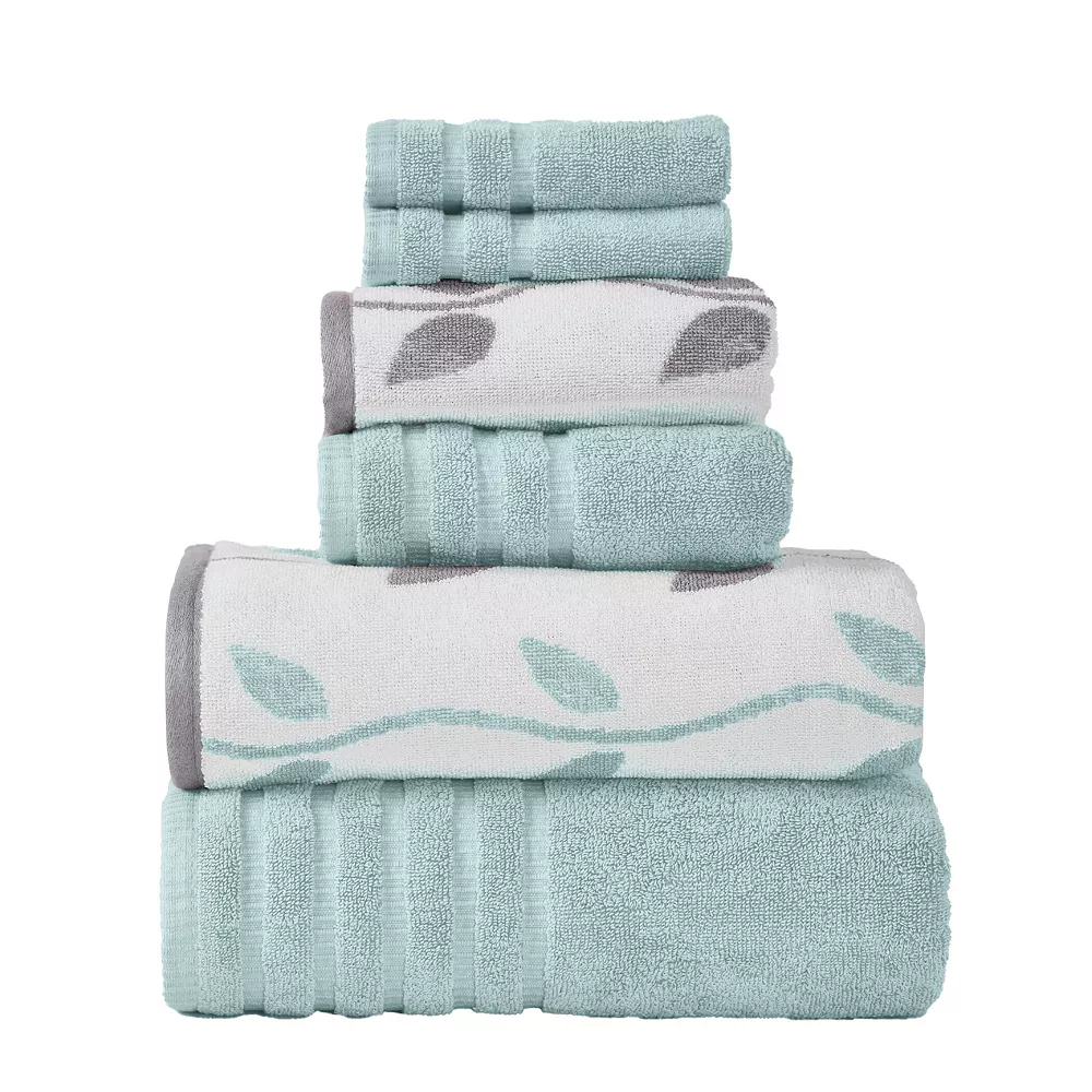 Pacific Coast Textiles Vines 6-piece Yarn Dyed Organic Bath Towel Set