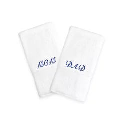 Linum Home Textiles "Mom & Dad" Embroidered 2-pack Hand Towels