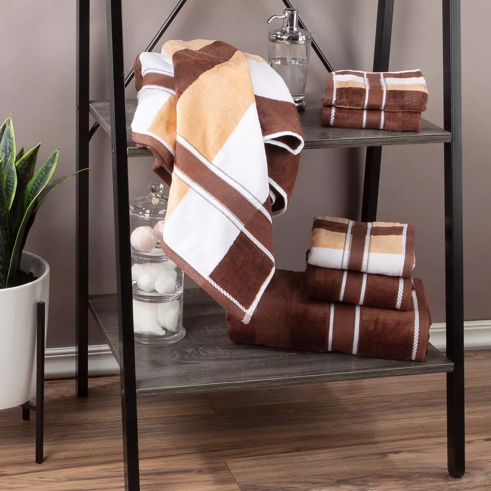 Portsmouth Home Oakville Velour 6-piece Bath Towel Set - Image 2