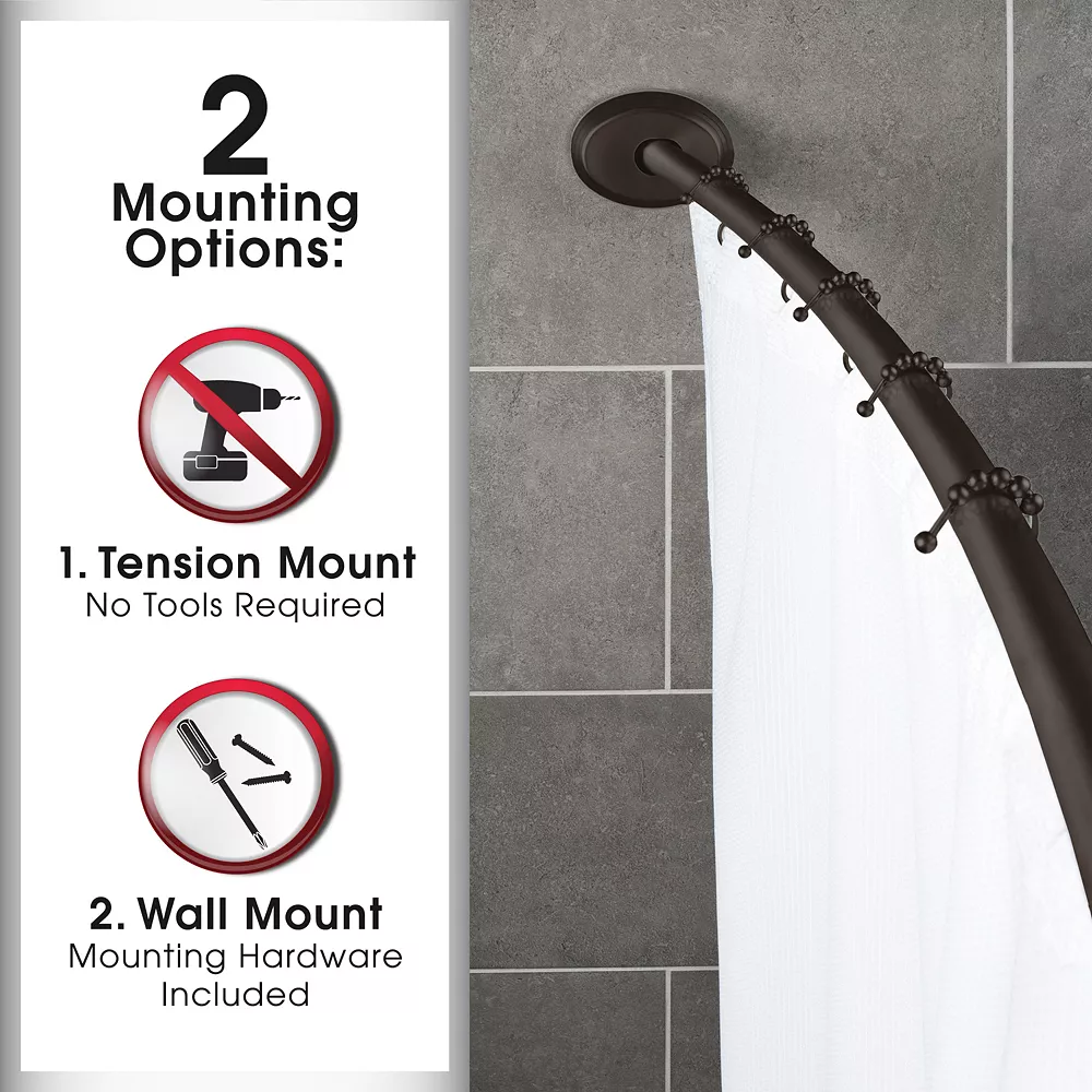 Sonoma Goods For LifeĀ® Aluminum Dual Curved Shower Rod - Image 3