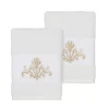 Linum Home Textiles Scarlet Embellished Washcloth Set
