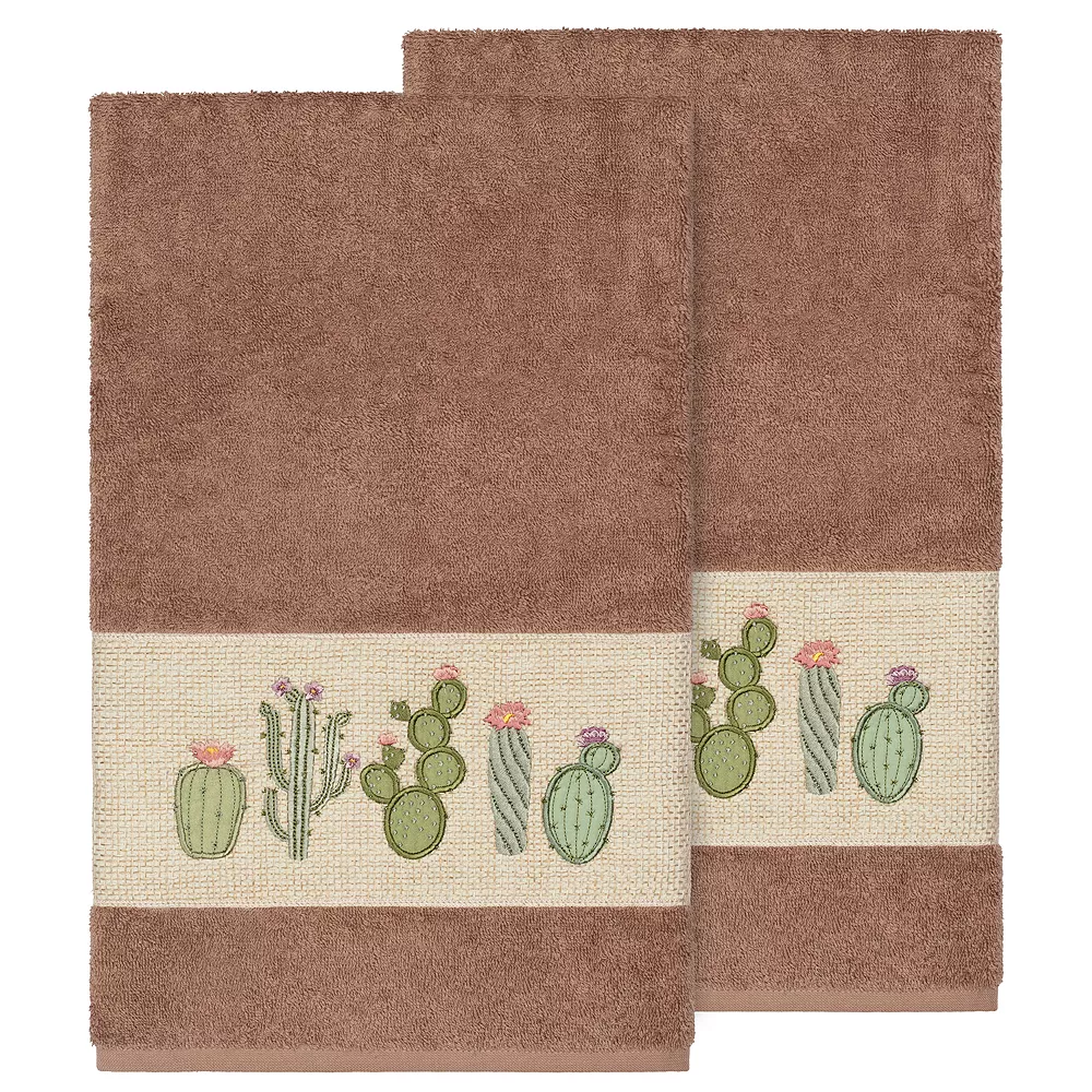 Linum Home Textiles Turkish Cotton Mila Embellished Bath Towel Set