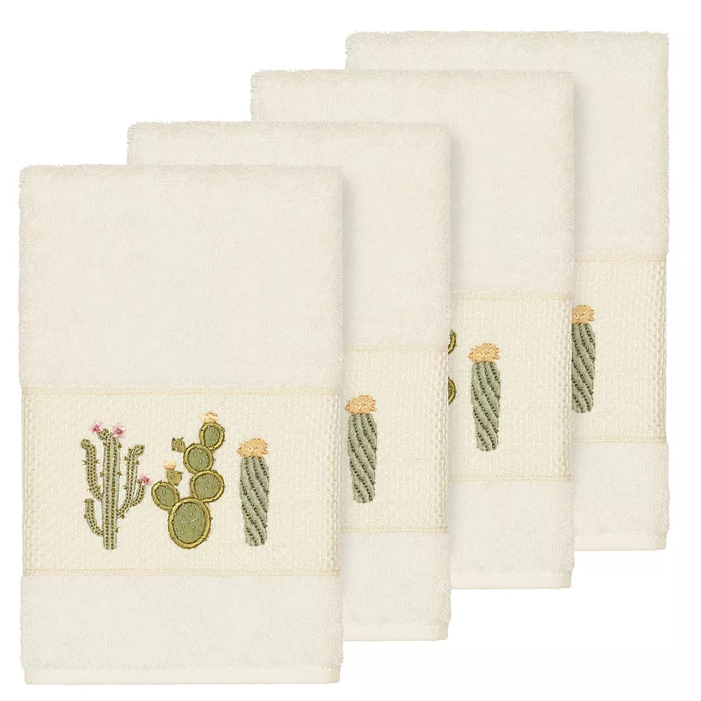 Linum Home Textiles Turkish Cotton Mila Embellished Hand Towel Set - Image 2