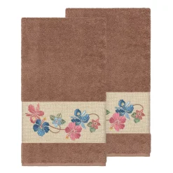 Linum Home Textiles Turkish Cotton Caroline Embellished Bath Towel Set