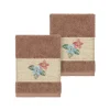Linum Home Textiles Turkish Cotton Caroline Embellished Washcloth Set