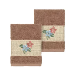 Linum Home Textiles Turkish Cotton Caroline Embellished Washcloth Set