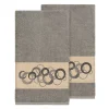 Linum Home Textiles Turkish Cotton Annabelle Embellished Bath Towel Set