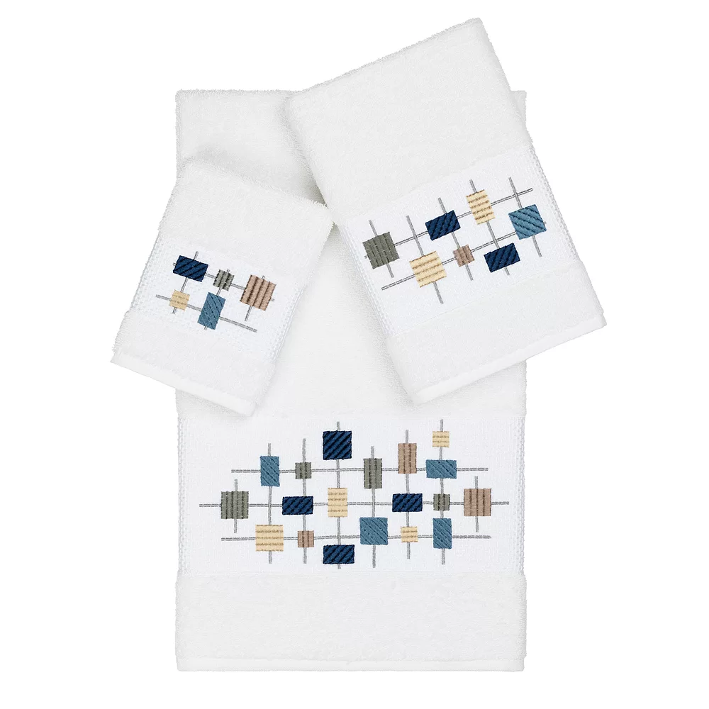 Linum Home Textiles 3-piece Turkish Cotton Khloe Embellished Towel Set 1 Linum Home Textiles 3-piece Turkish Cotton Khloe Embellished Towel Set