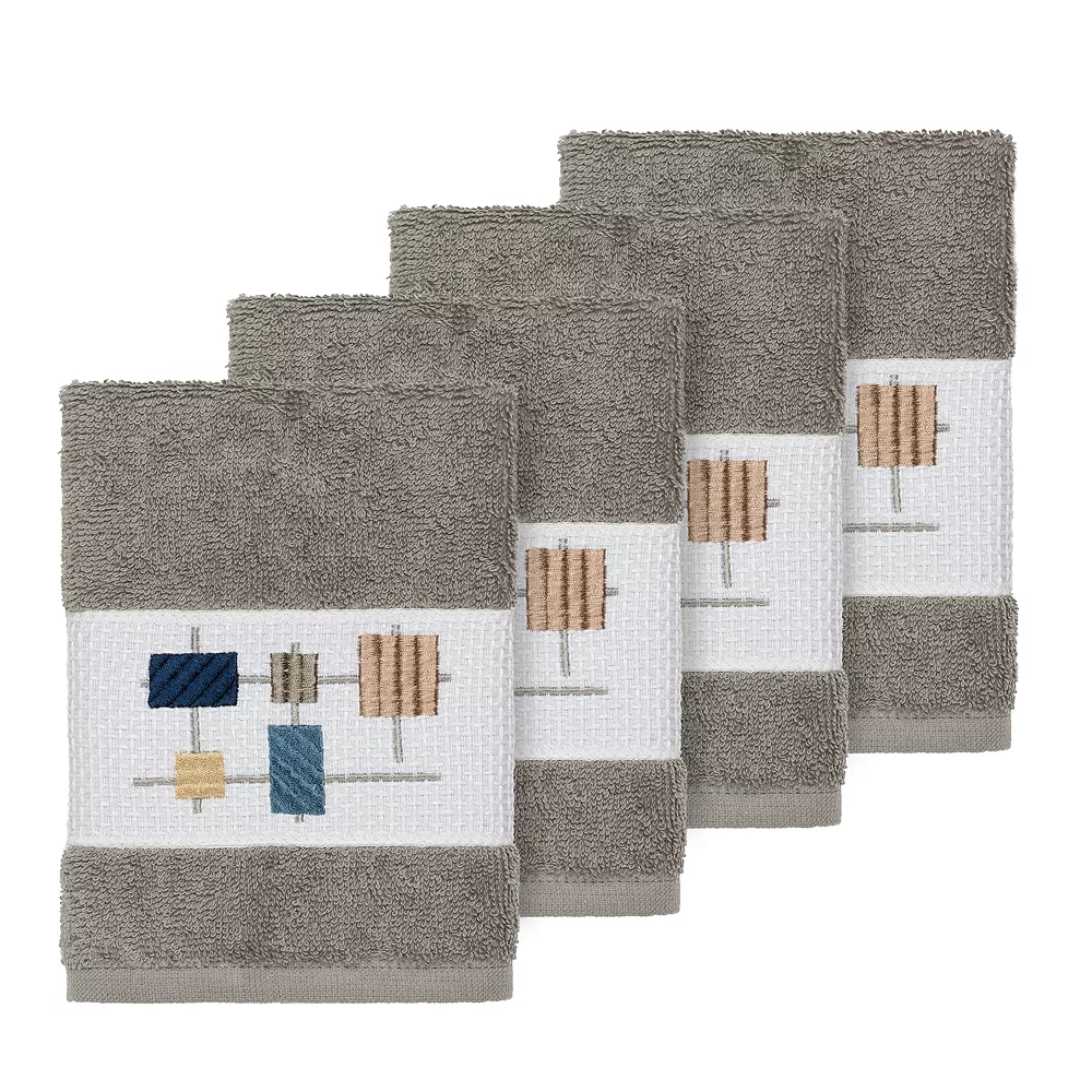 Linum Home Textiles Turkish Cotton Khloe Embellished Washcloth Set - Image 2