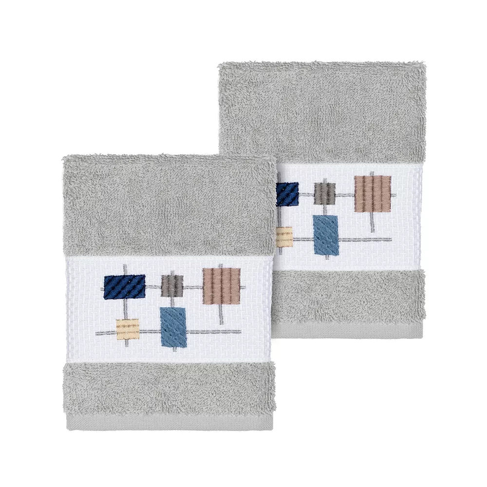 Linum Home Textiles Turkish Cotton Khloe Embellished Washcloth Set