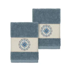Linum Home Textiles Turkish Cotton Isabelle Embellished Washcloth Set