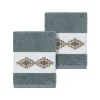Linum Home Textiles Turkish Cotton Gianna Embellished Washcloth Set