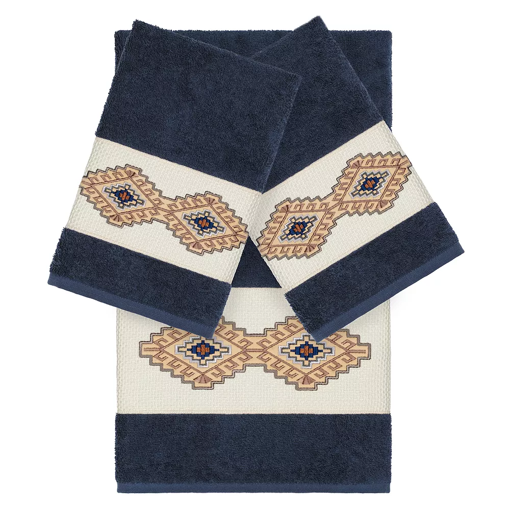 Linum Home Textiles 3-piece Turkish Cotton Gianna Embellished Towel Set