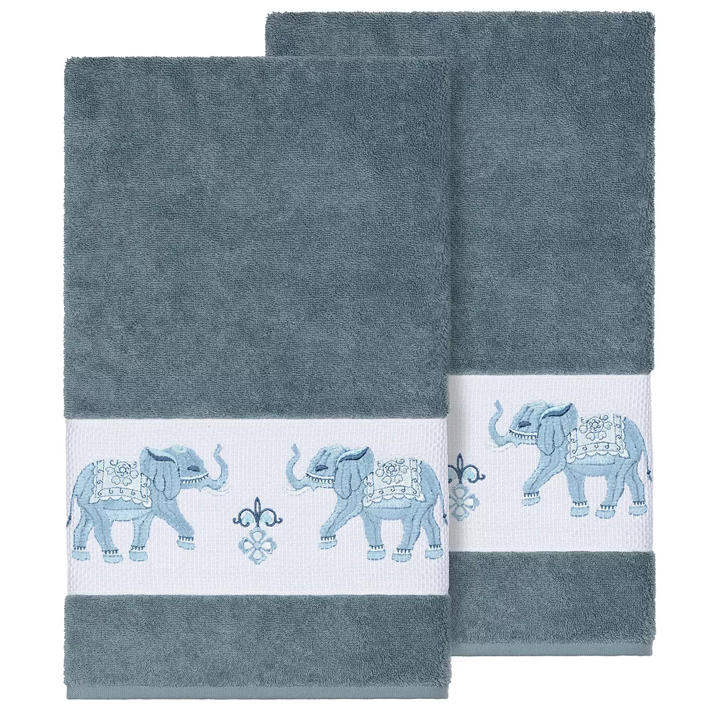 Linum Home Textiles Turkish Cotton Quinn Embellished Bath Towel Set
