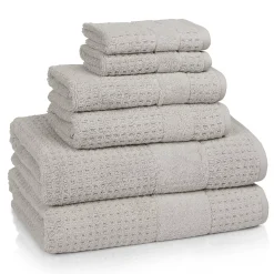Cassadecor Turkish Checkered Textured 6-piece Bath Towel Set