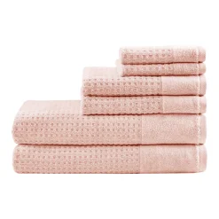Madison Park Spa Waffle Cotton 6-piece Jacquard Antimicrobial Bath Towel Set
