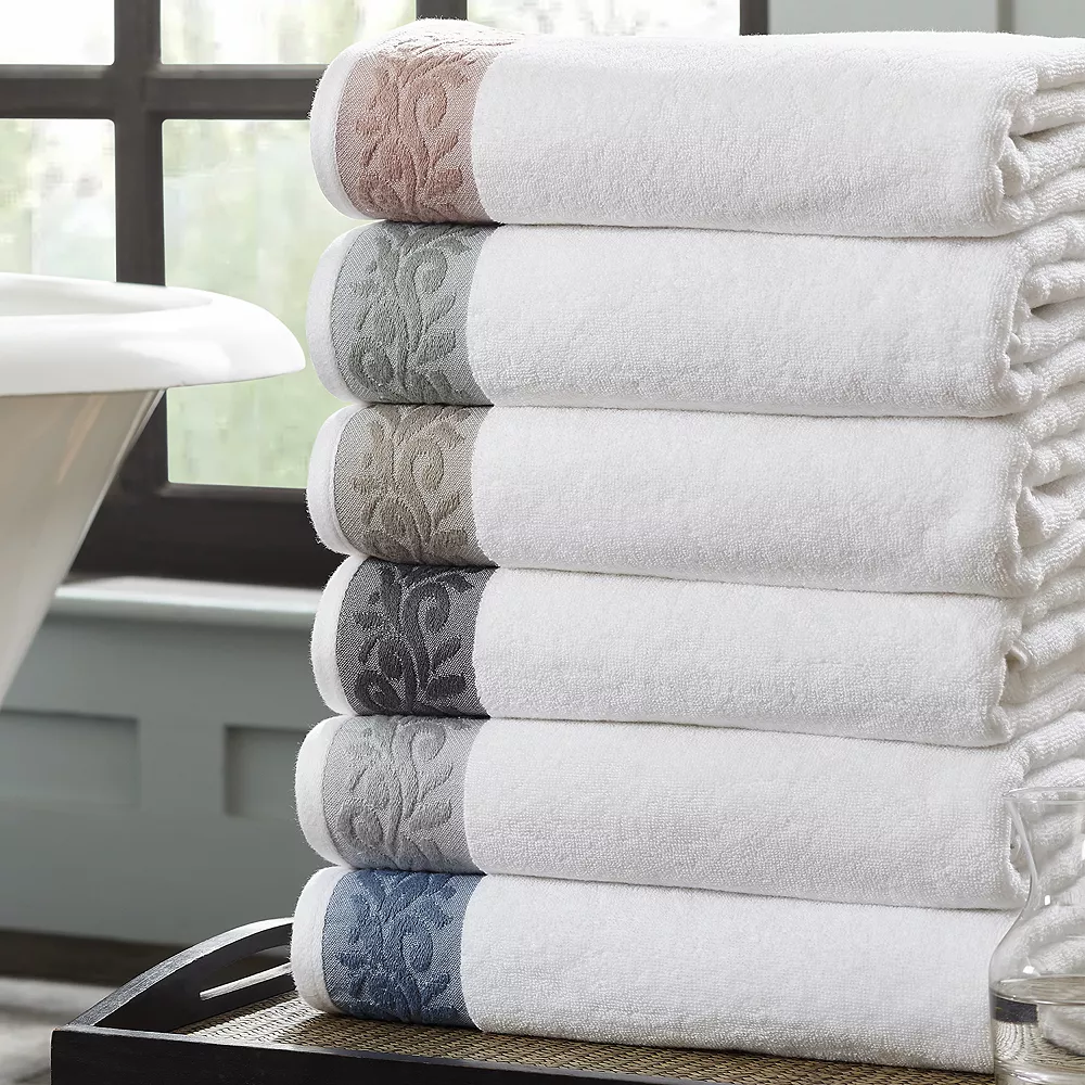 Allure Home Creations Allure Lifestyle 6-piece Filigree Jacquard Border Bath Towel Set - Image 2