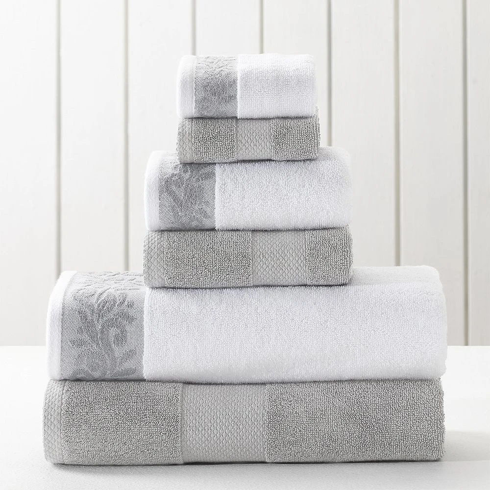 Allure Home Creations Allure Lifestyle 6-piece Filigree Jacquard Border Bath Towel Set