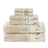 Madison Park Belle 6-piece Embroidered Cotton Jacquard Bath Towel Set