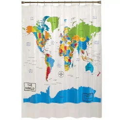 Saturday Knight, Ltd. The World PEVA Shower Curtain