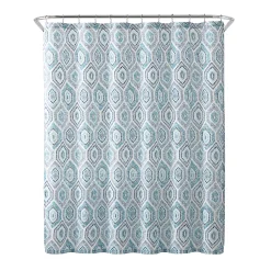 Freshee Geo Water Repellent & Odor Resistant Shower Curtain & Liner