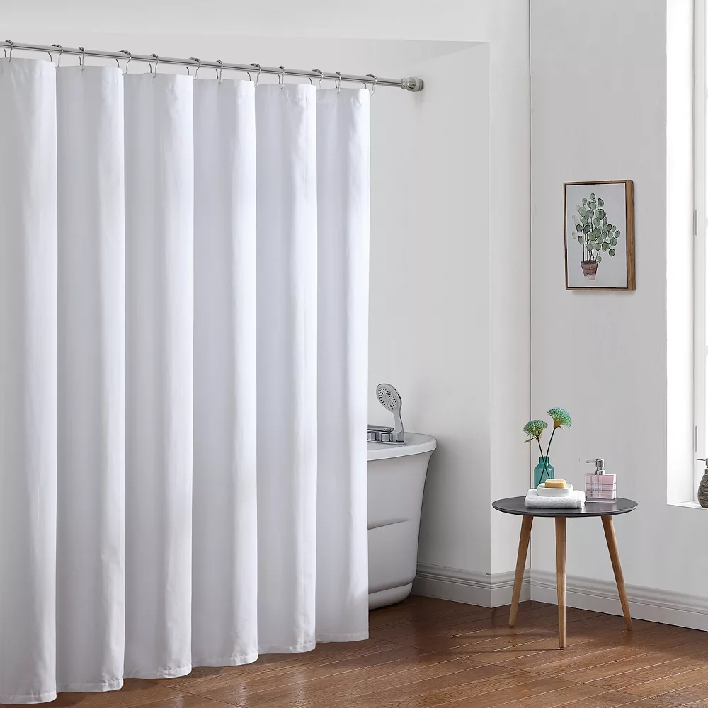 Freshee Solid Design Water Repellent & Odor Resistant Shower Curtain & Liner - Image 2