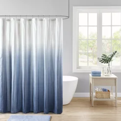 Madison Park Loire Ombre Printed Seersucker Shower Curtain