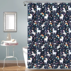 Lush Décor Lush Decor Unicorn Heart Shower Curtain