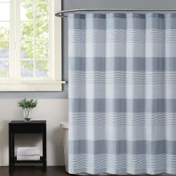 Truly Soft Grey Multi Stripe Shower Curtain