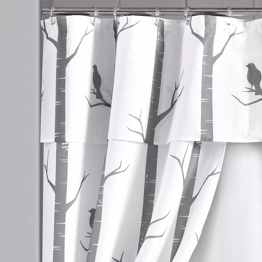 Lush Décor Lush Decor 16-piece Bird On The Tree Double Swag Shower Curtain Set - Image 2