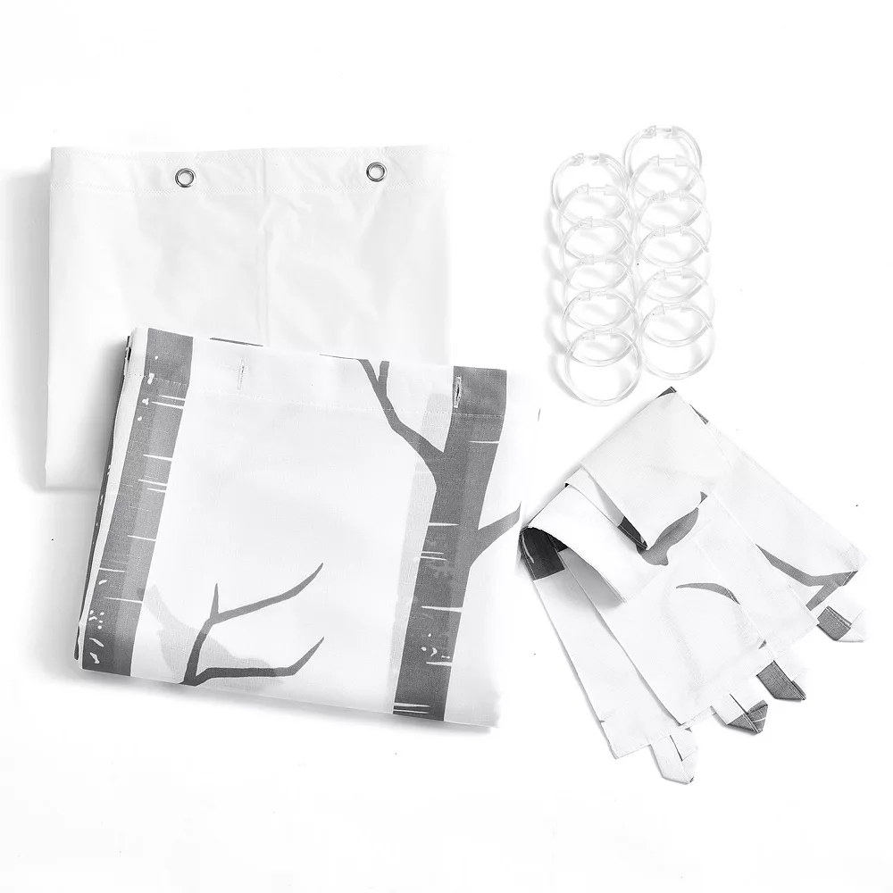 Lush Décor Lush Decor 16-piece Bird On The Tree Double Swag Shower Curtain Set - Image 6