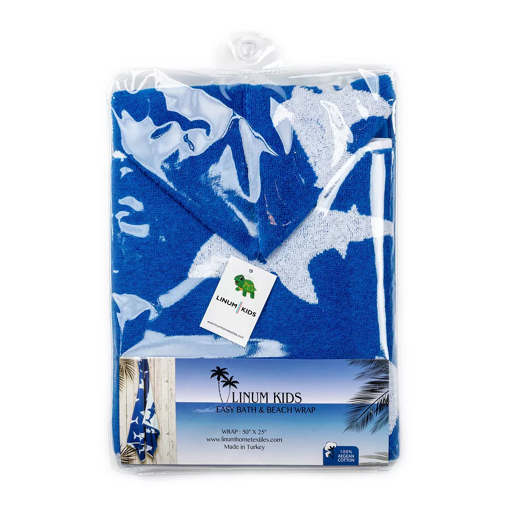 Linum Home Textiles Kids Turkish Aegean Cotton Hooded Easy Bath & Beach Wrap - Image 5