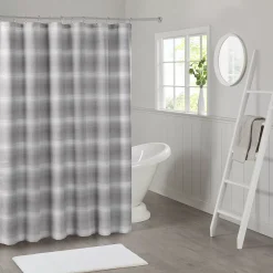 Madison Park Esker Ombre Waffle Weave Shower Curtain