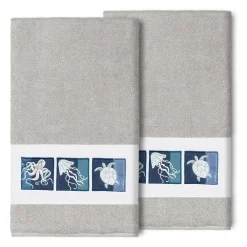 Linum Home Textiles Turkish Cotton Ava 2-pack Embellished Bath Towel Set