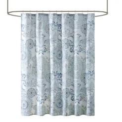 Madison Park Loleta Cotton Printed Shower Curtain