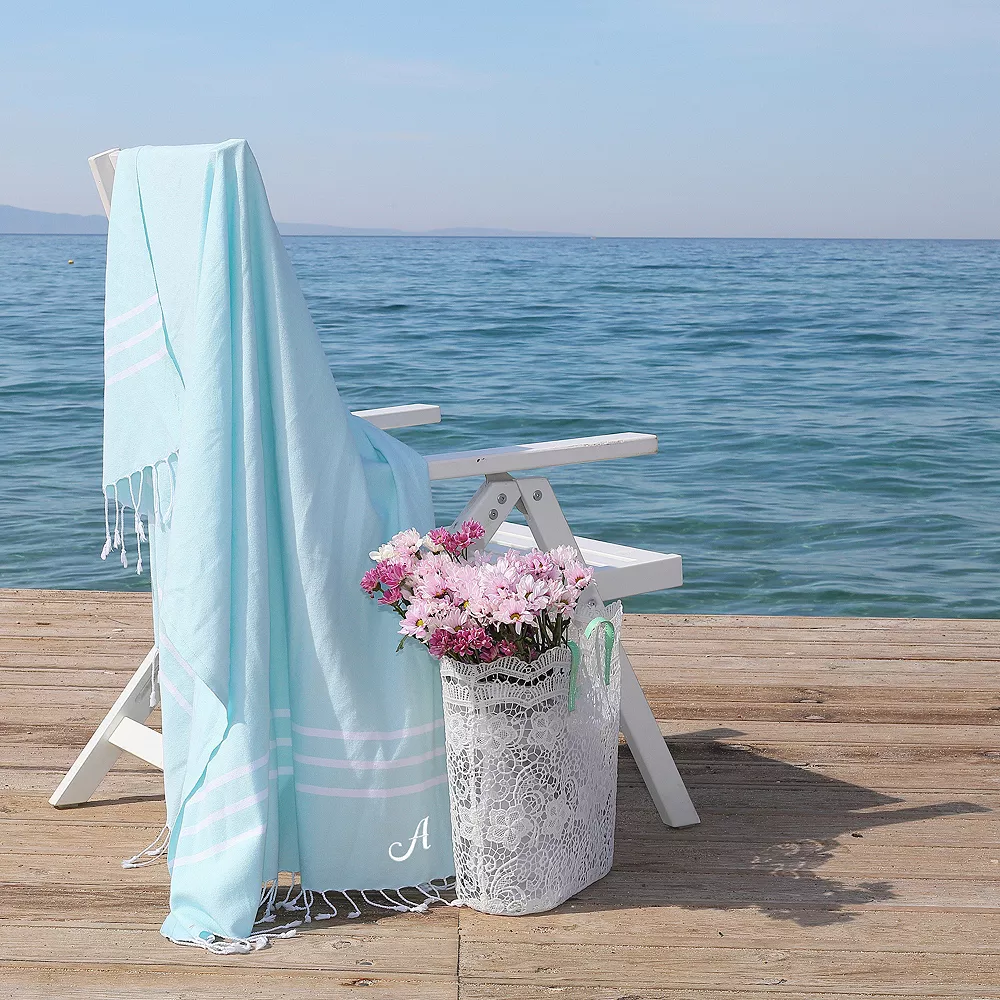 Linum Home Textiles Turkish Cotton Alara Personalized Pestemal Beach Towel - Image 2