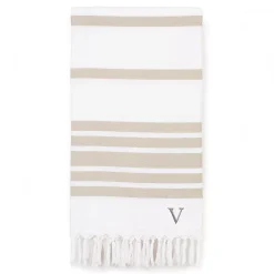 Linum Home Textiles Turkish Cotton Herringbone Personalized Pestemal Beach Towel