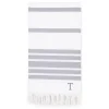 Linum Home Textiles Turkish Cotton Herringbone Personalized Pestemal Beach Towel