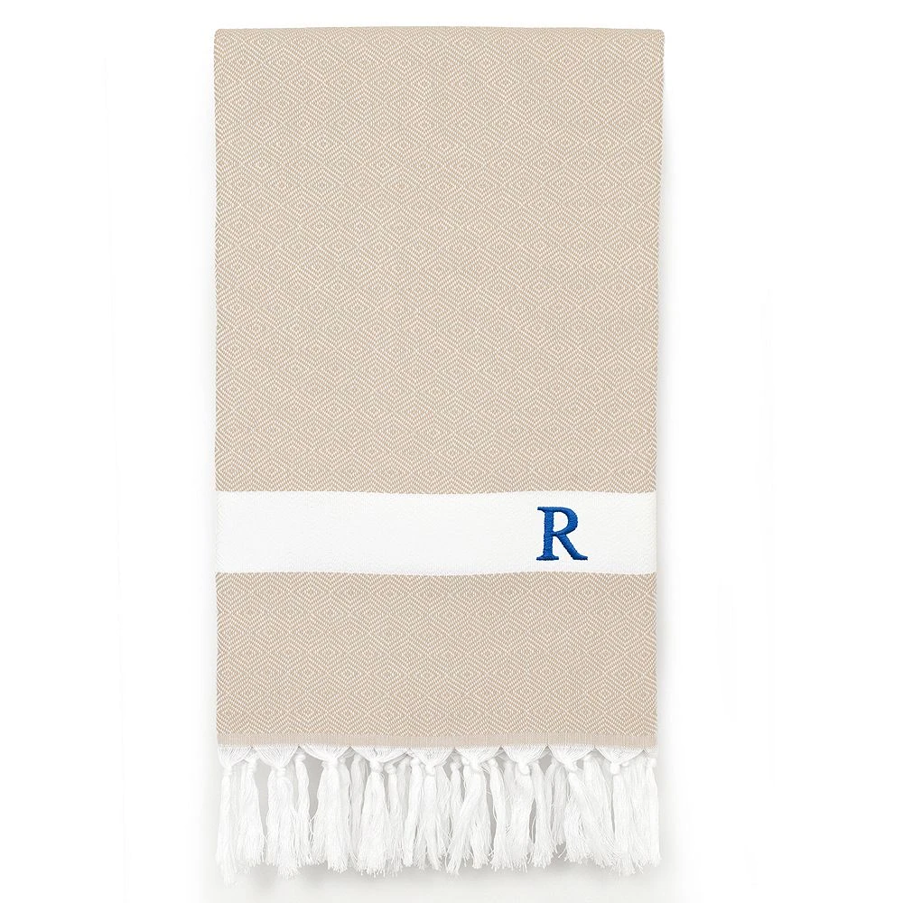 Linum Home Textiles Turkish Cotton Diamond Personalized Pestemal Beach Towel