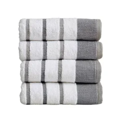Great Bay Home 4-pack Luxury Cotton Stripe Hand Towel Set