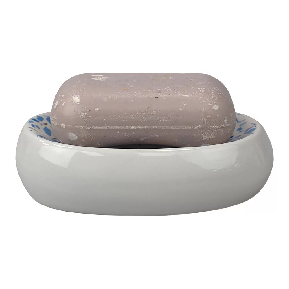 Home Basics Trendy Terrazzo 4-Piece Ceramic Bath Accessory Set - Image 4