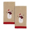 Avanti Snowmen Gathering 2-pack Fingertip Towel