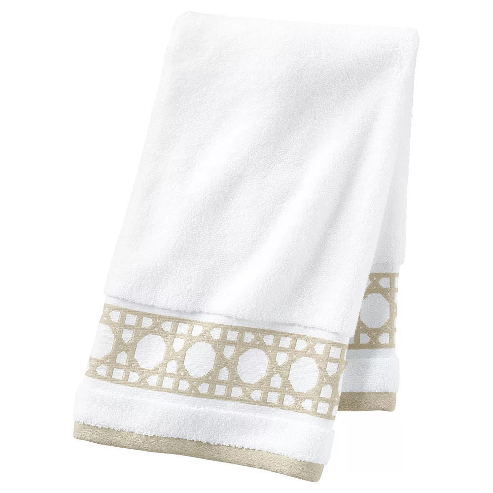 Lands' End Supima Cane Weave Jacquard Border Hand Towel - Image 2