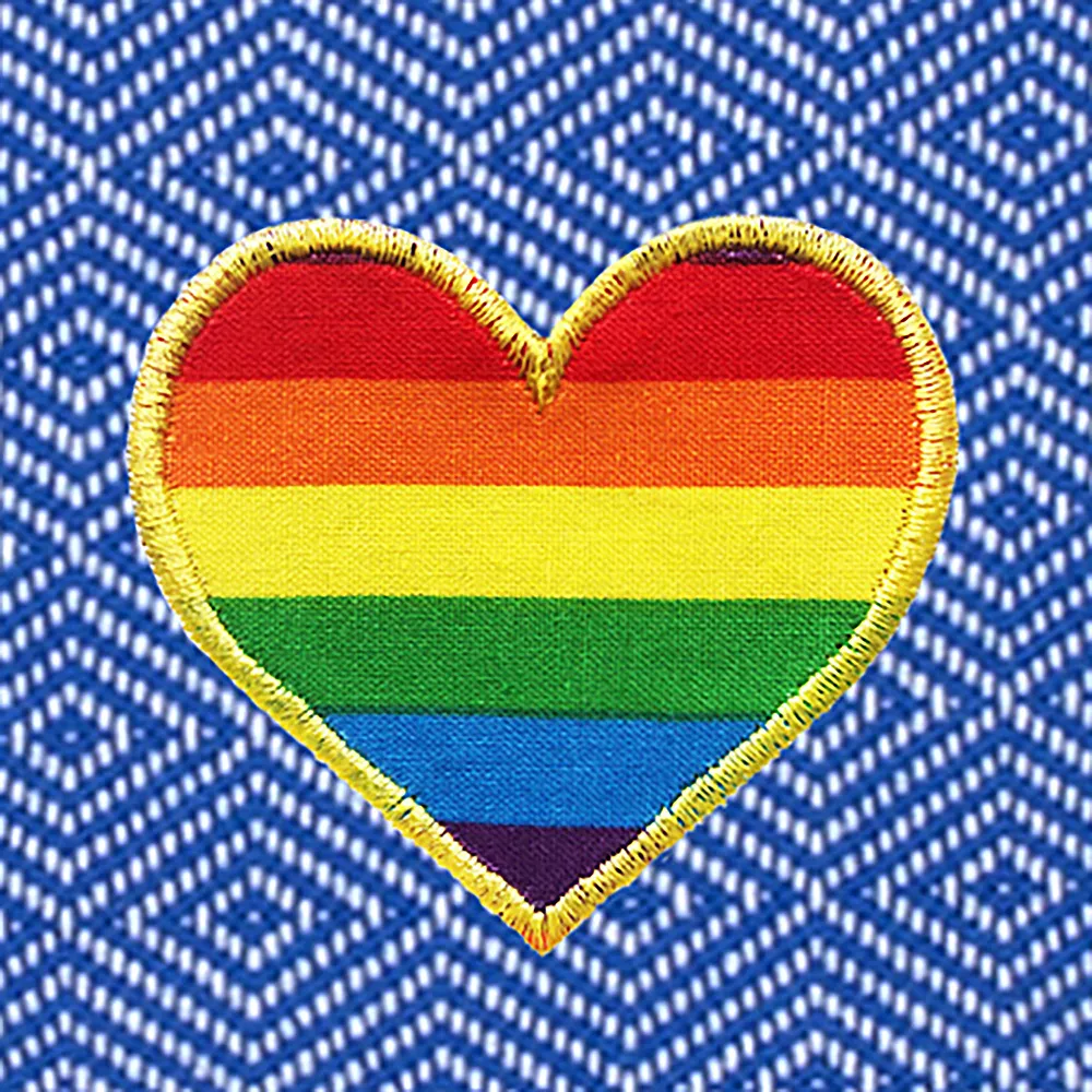 Linum Home Textiles Turkish Cotton Diamond Cheerful Rainbow Heart Pestemal Beach Towel - Image 4